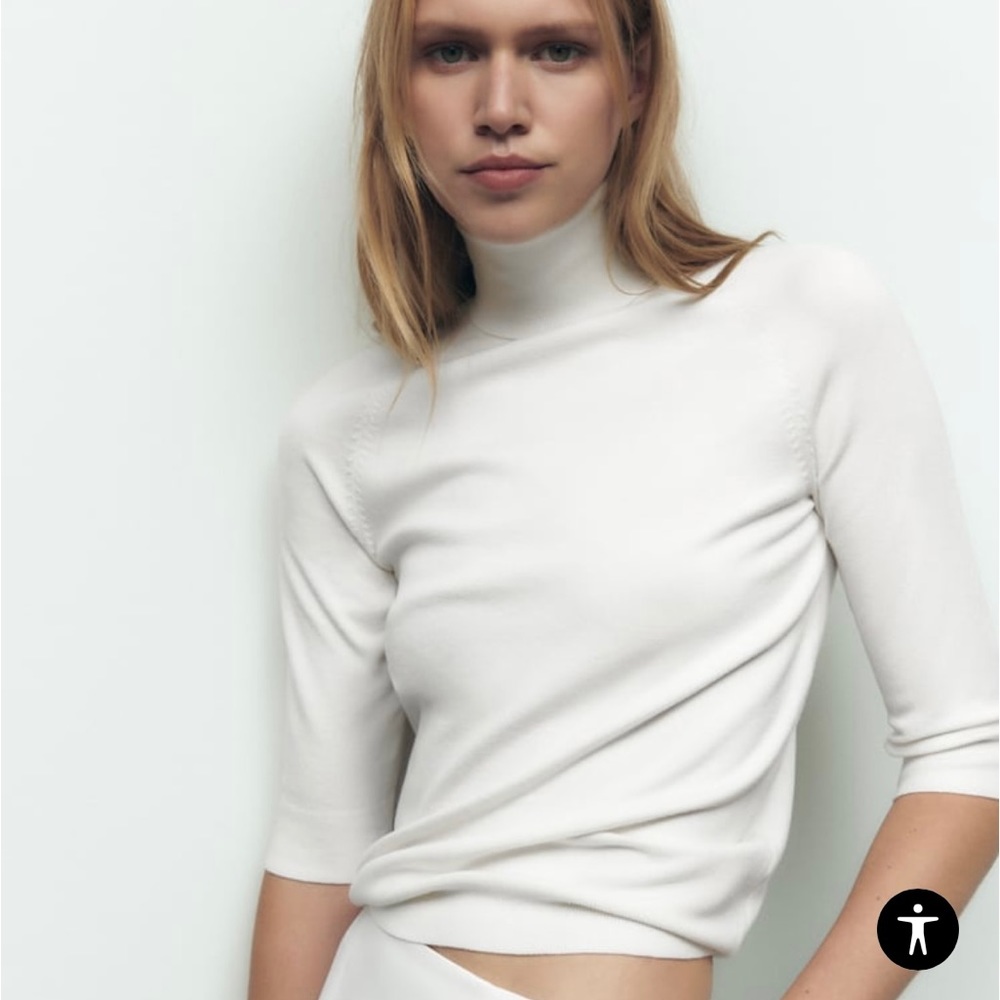 NWOT Zara high collar knit sweater